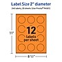 Avery Laser/Inkjet Multipurpose Circle Labels, 2" Dia., Bright Orange, 240/Pack (94501)~#|#~87547590-7E80-428A-83A697287CA544F5_sc7