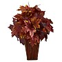 Nearly Natural 19" Autumn Maple Leaf Artificial Plant in Decorative Planter (P1548-BG)~#|#~875A2AA7-78F4-4406-A589DF6833FCA4D5_sc7