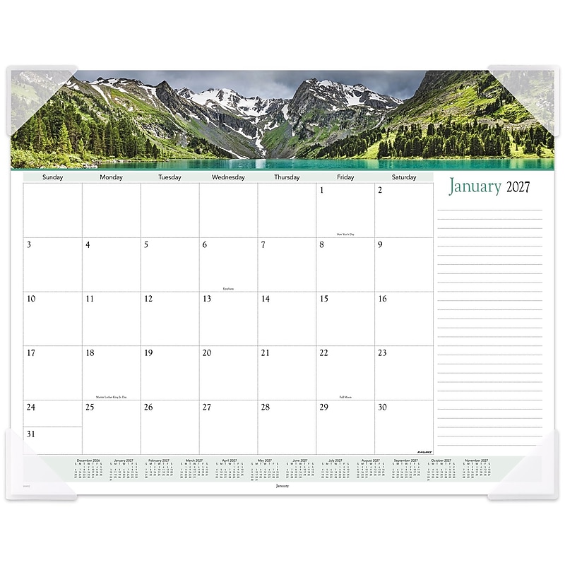 2027 AT-A-GLANCE Panoramic Landscape 21.75" x 17" Monthly Desk Pad Calendar (89802-27) image 1