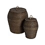 Storied Home Rattan Wicker Storage Baskets with Lids, Black, 2/Set (EC1731)~#|#~875D1DD8-97DF-4444-A2509B5BB25F4B01_sc7