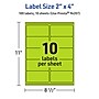 Avery Laser/Inkjet Multipurpose Rectangle Labels, 2" x 4", Bright Green, 100/Pack (94207)~#|#~8760F5F2-E794-401A-9A399E61DDD28D0A_sc7