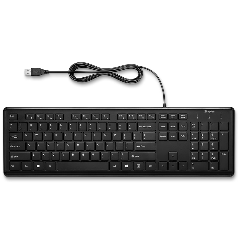 Staples TECH Wired Keyboard, Black (ST62600) image 1