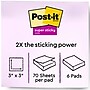 Post-it Super Sticky Notes, 3" x 3", Wanderlust Pastels Collection, 70 Sheets/Pad, 6 Pads/Pack (6546SSNRP)~#|#~876B0F56-382B-4322-A0E6EE55549D029D_sc7