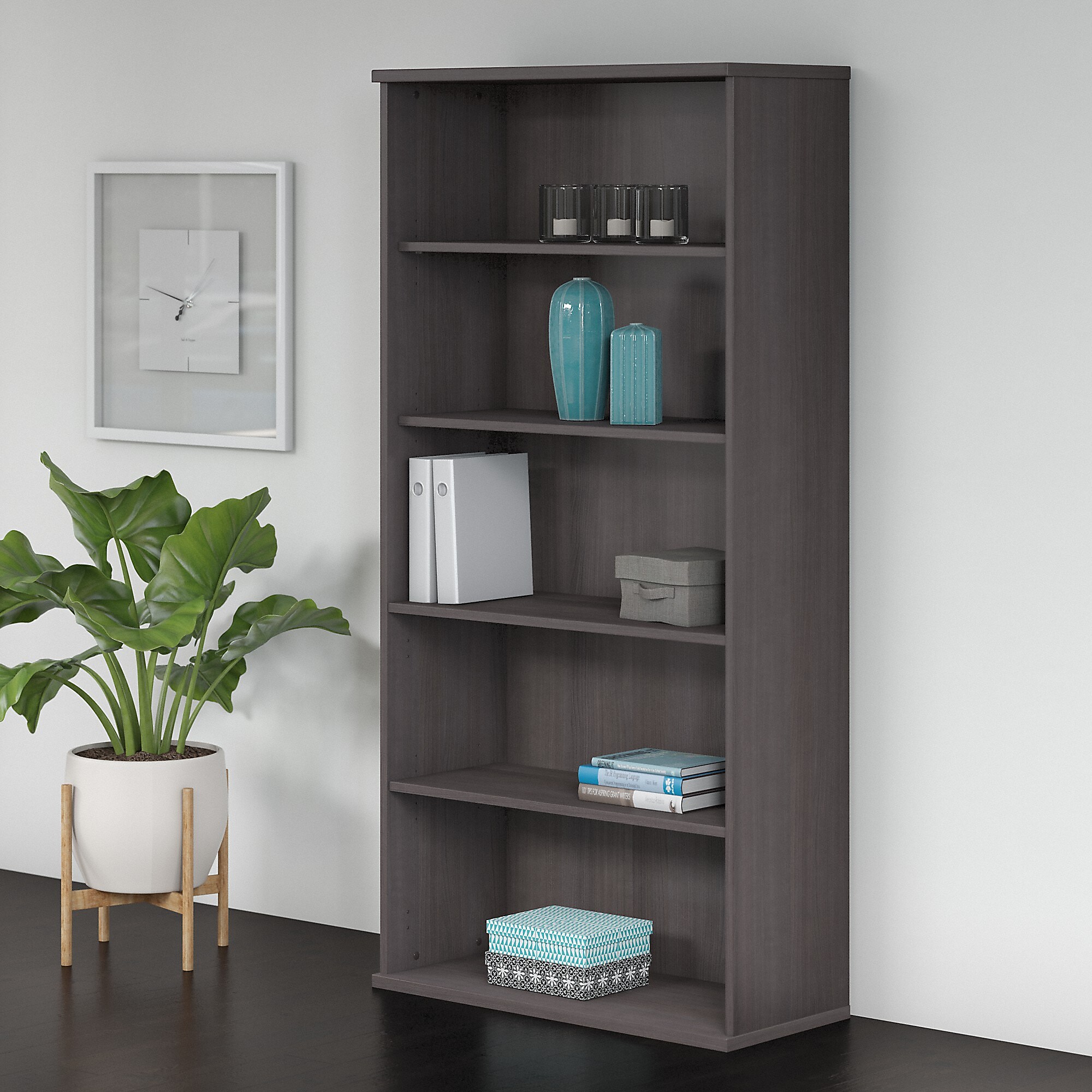 Bush Business Furniture Studio C 73″H 5-Shelf Bookcase with Adjustable Shelves, Storm Gray Laminate (SCB136SG) Sansujyuku sansujyuku.com