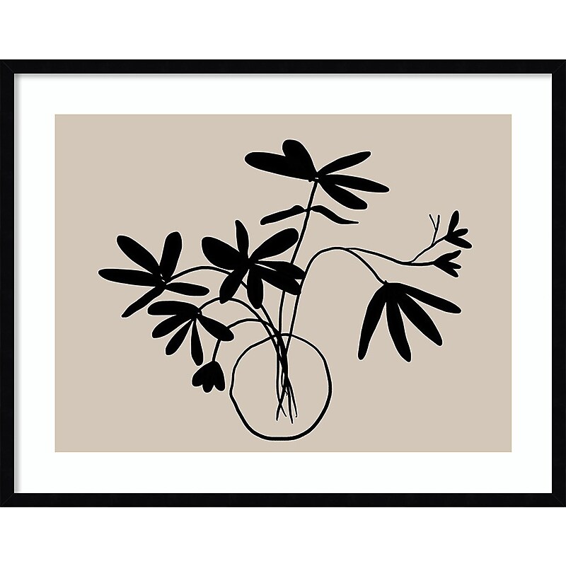 Amanti Art Beige Etchings III Poster by Urban Road Wood Framed Wall Art Print, 33" x 26" (A42675547894) image 1