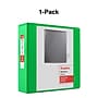Staples 3" 3-Ring View Binder, D-Ring, Green (55428/26354)~#|#~877D2BC7-4ACE-47F8-805789FF4A5A3D3C_sc7