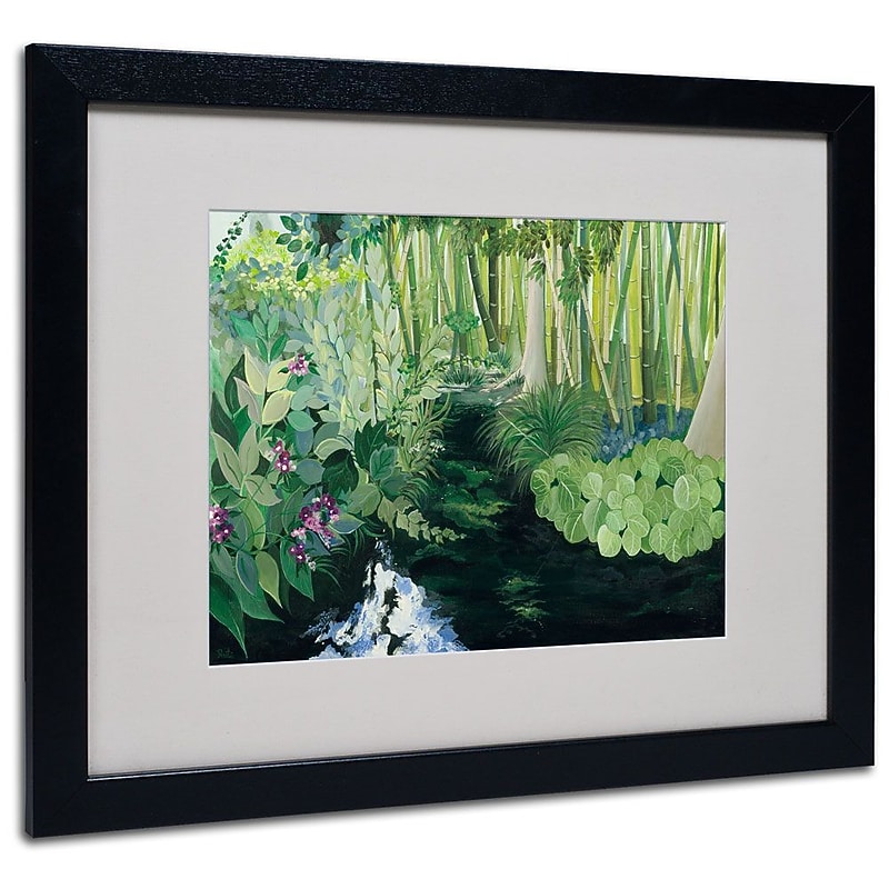 Trademark Fine Art Bamboo Garden' 16" x 20" Black Frame Art image 1