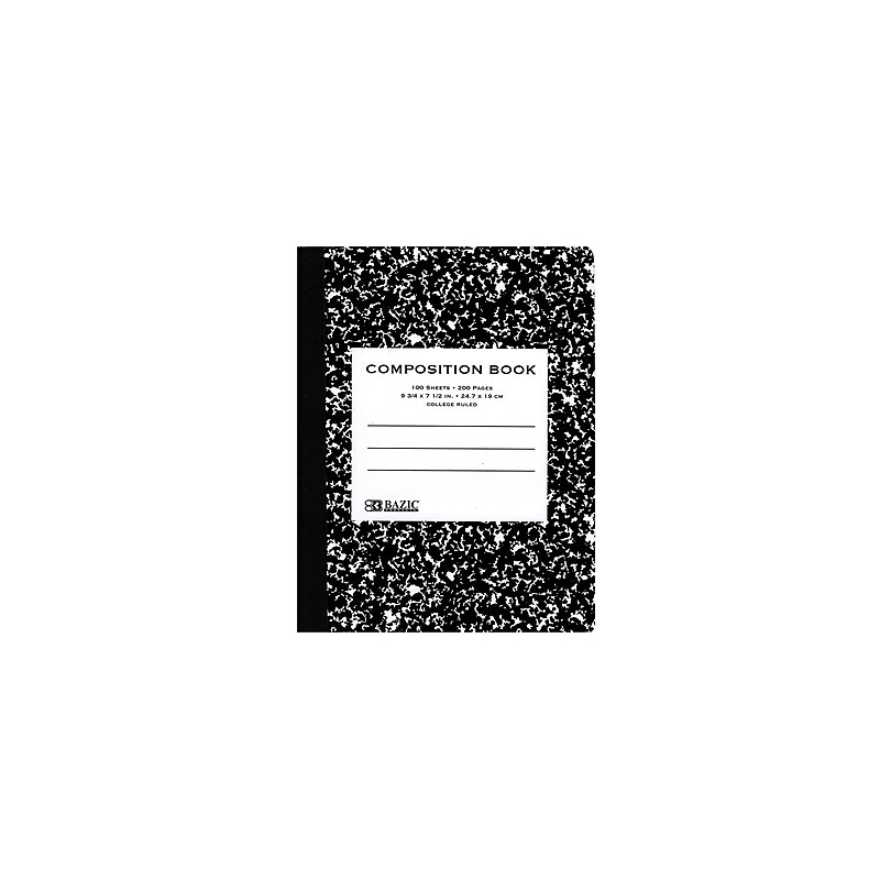 Bazic 1-Subject Composition Notebook, College Ruled, 100 Sheets, Black Marble (5050) image 1
