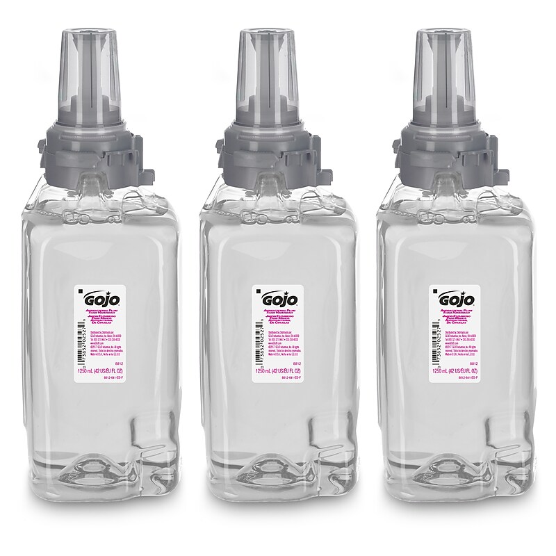GOJO Antibacterial Foaming Hand Soap Refill for ADX-12 Dispenser, Plum Scent, 1250 mL, 3/Carton (8812-03) image 1