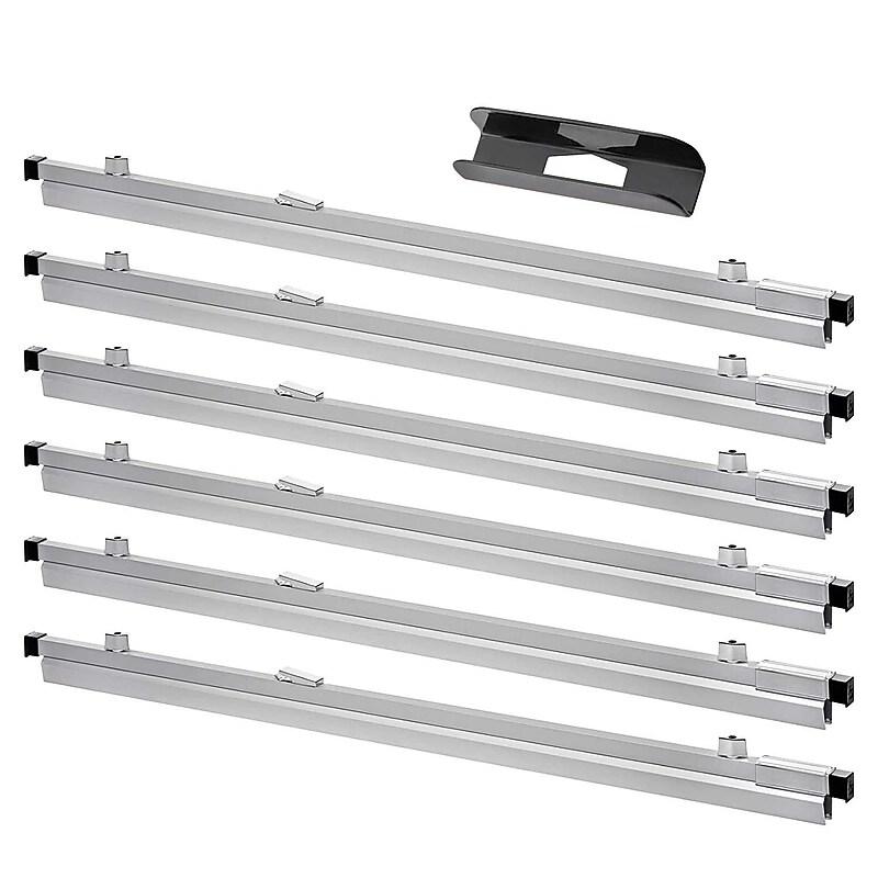 AdirOffice Hanging Clamp Document Holder, 24", Horizontal, Silver Aluminum, 12/Pack (ADI6026--2) image 1