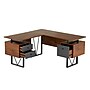 Techni Mobili 59" L-Shaped Desk with Drawers and File Cabinet, Walnut/Black (RTA-4809DL-WAL)~#|#~878D2393-D010-4985-98F03386E11D64CB_sc7