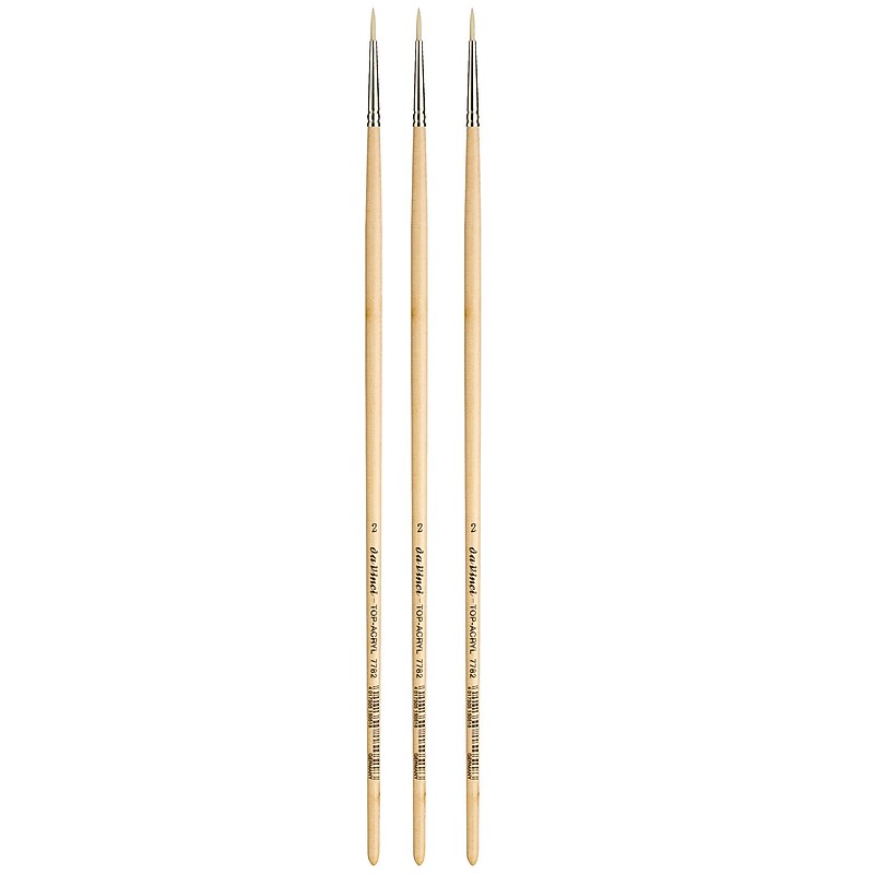 da Vinci TOP-ACRYL Oil and Acrylic Synthetic Bristle White Brush, 3 Brushes/Pack (DVXVA77822-3) image 1