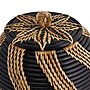 Storied Home Decorative Handwoven Rattan Storage Basket with Lid, NaturalBlack (AH1613)~#|#~8795F9E2-8F23-4B3F-9D1C8325A05CEC1E_sc7