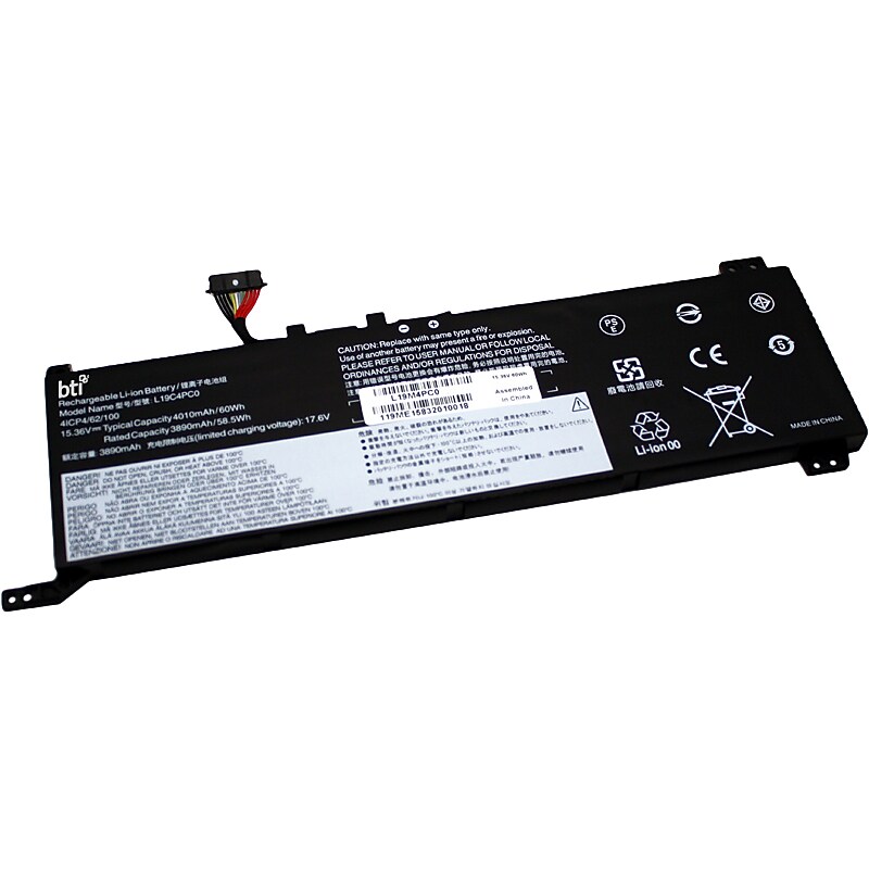 Battery Technology Li-Ion Replacement Battery for Lenovo Laptops, 4010mAh (L19M4PC0-BTI) image 1