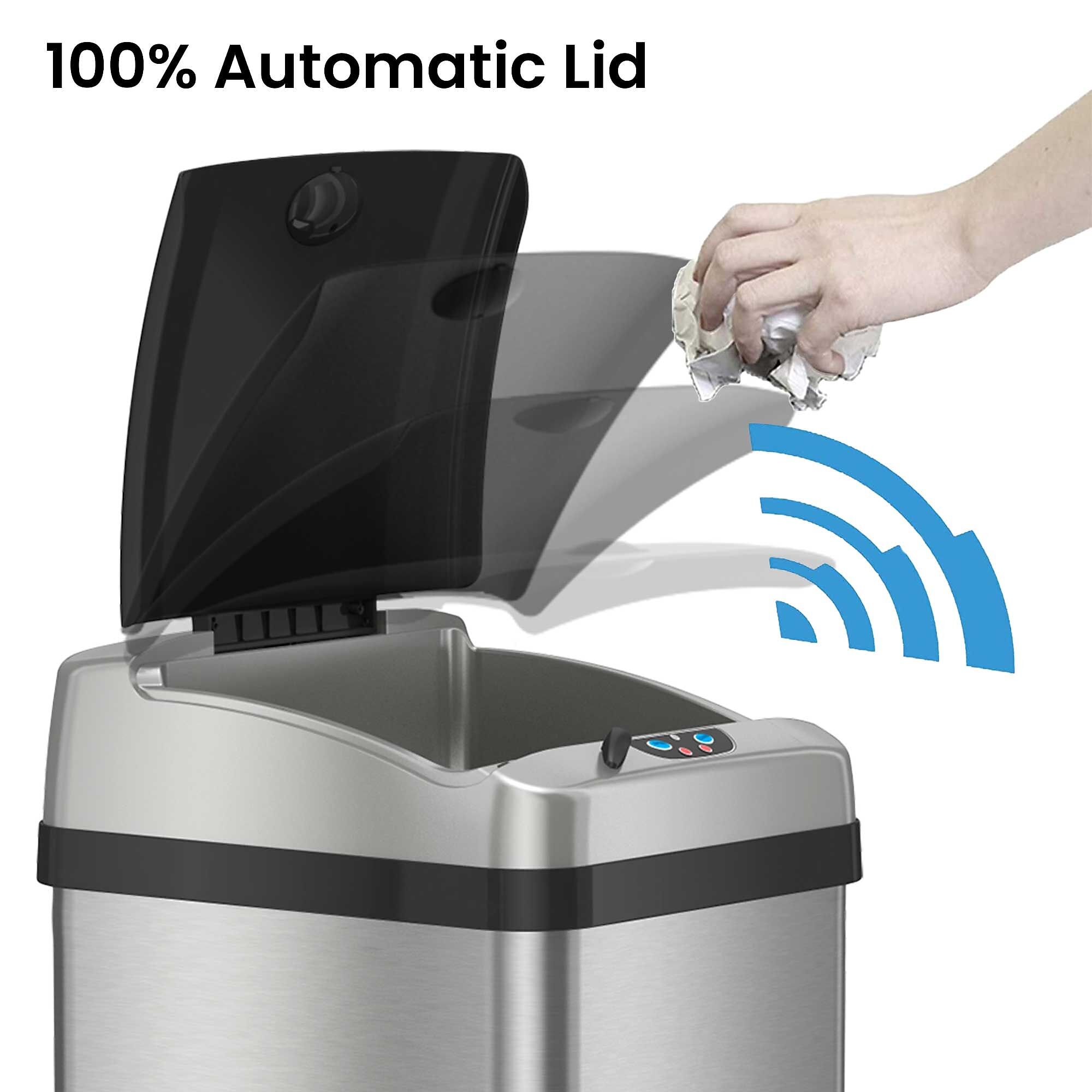 iTouchless Stainless Steel Sensor Trash Can Platinum Edition with AbsorbX Odor Control System, 13 Gal., Silver (IT13RX) Sansujyuku sansujyuku.com