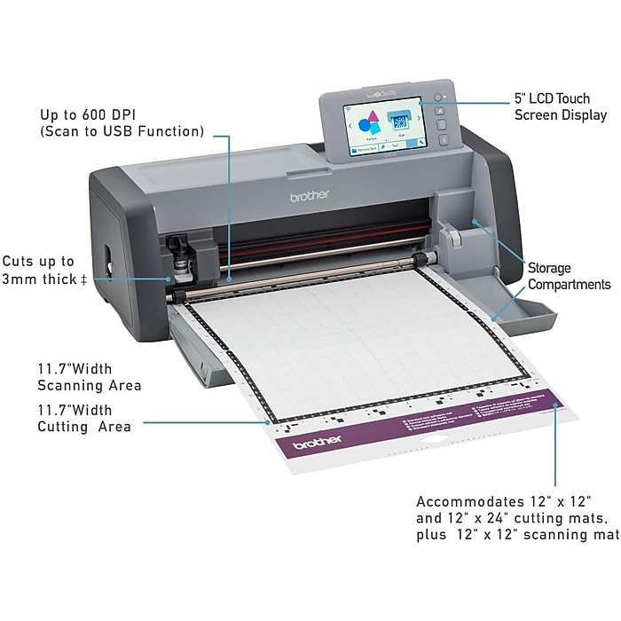 Brother ScanNCut DX Electronic Cutting Machine with Scanner, Gray