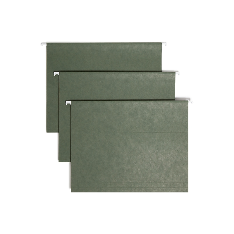 Smead Heavy Duty TUFF Hanging File Folders, 1/3-Cut Tab, Letter Size, Standard Green, 20/Box (64036) image 1