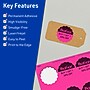Avery Round Scalloped Laser/Inkjet Multipurpose Labels, 2.5" Dia, Neon Magenta (90/Pack)~#|#~87AEC8E3-A457-4C71-A2F6D4DD07AF3156_sc7