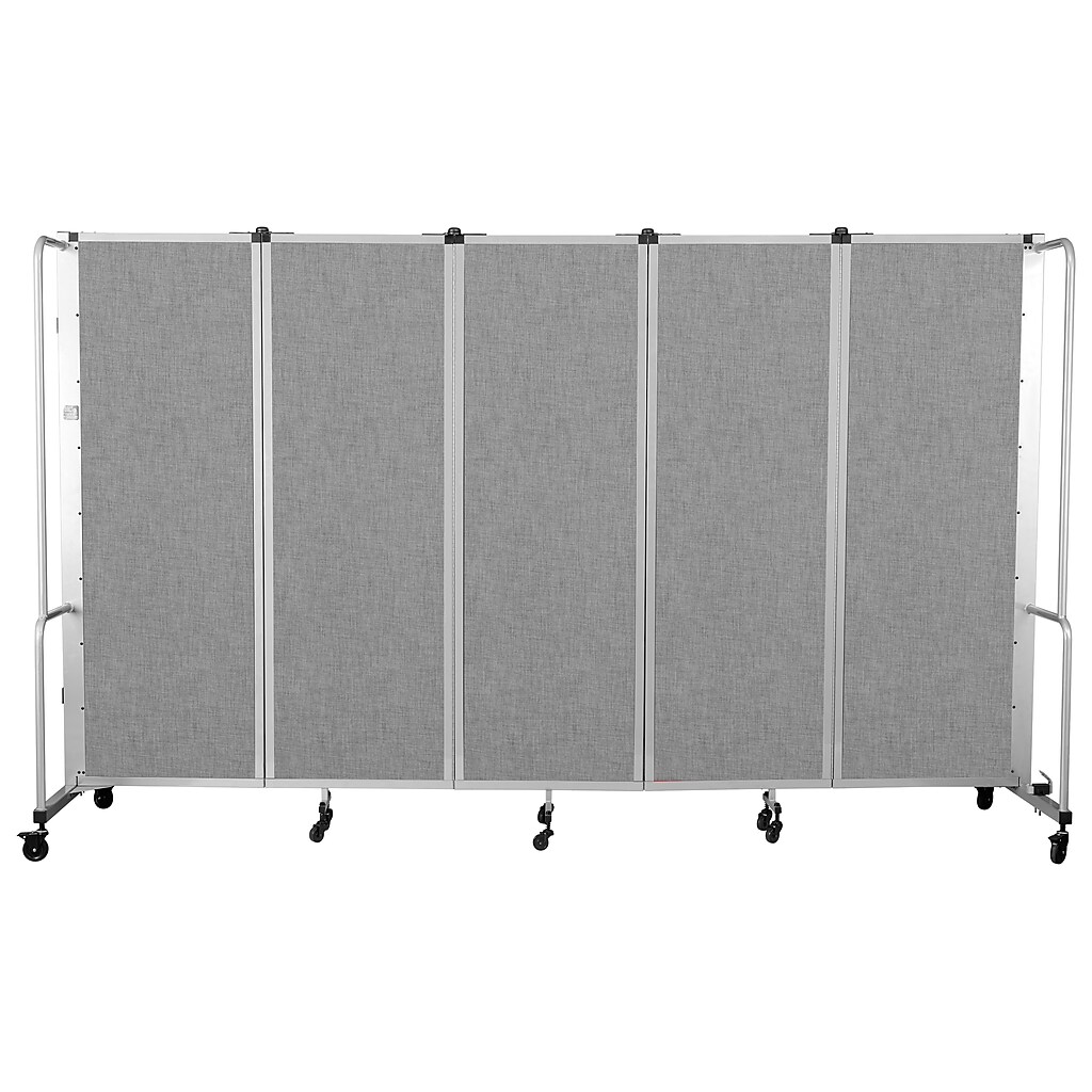 Front view of five-panel room divider