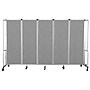 National Public Seating Robo Series 5-Panel Folding Mobile Room Divider, 72"H x 72"W, Grey Fabric (RDG6-5PT02)~#|#~87B1C354-652F-442B-A3AEEAA2AFF33500_sc7