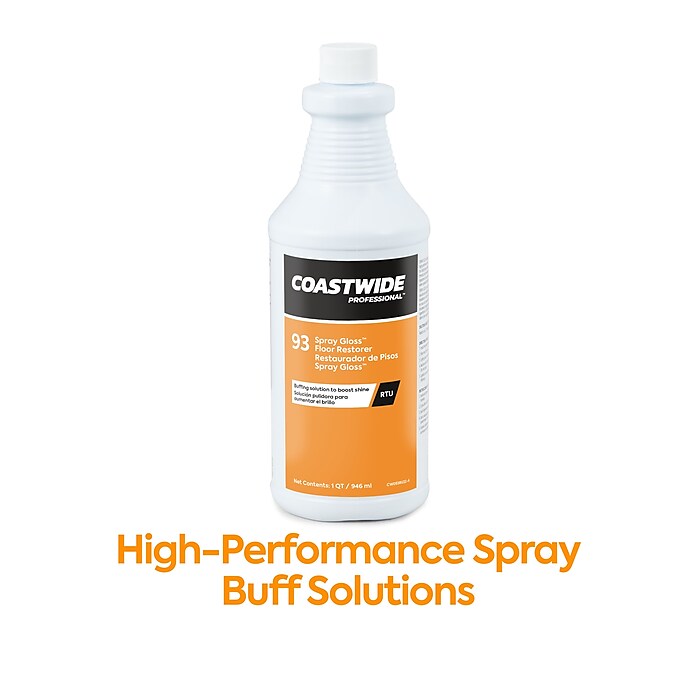 Spray Gloss Floor Finish and Sealer, Peach Scent, 0.95 L Bottle, 6/Carton