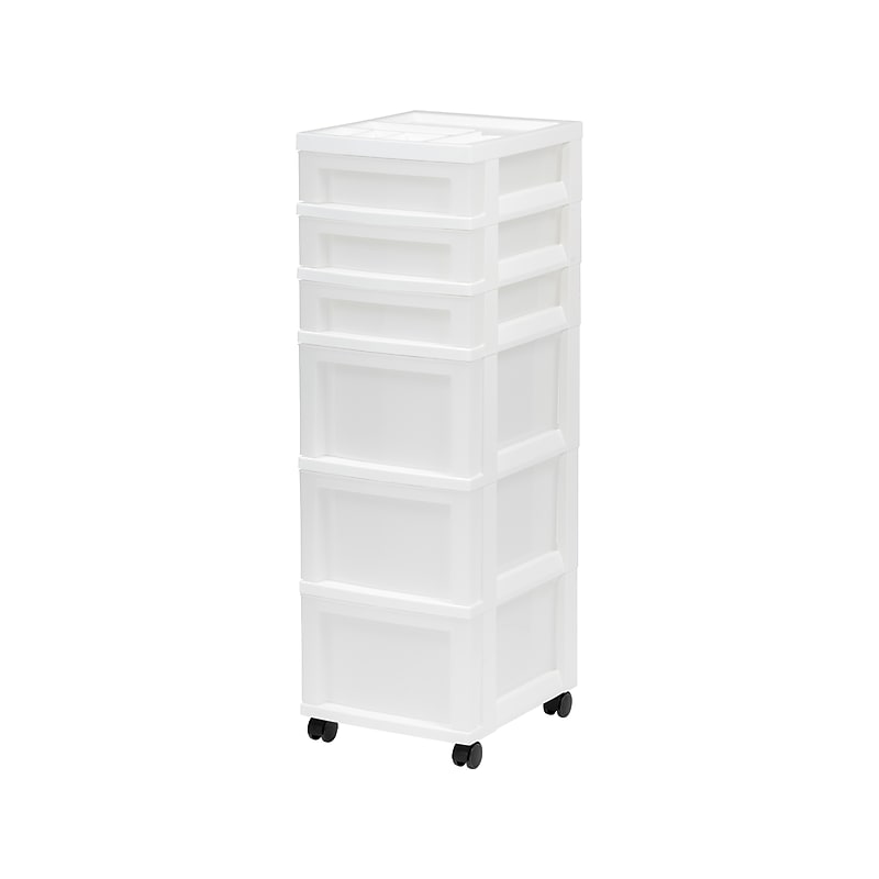 Iris 6-Drawer Standalone Cart, White/Translucent White (585008) image 1