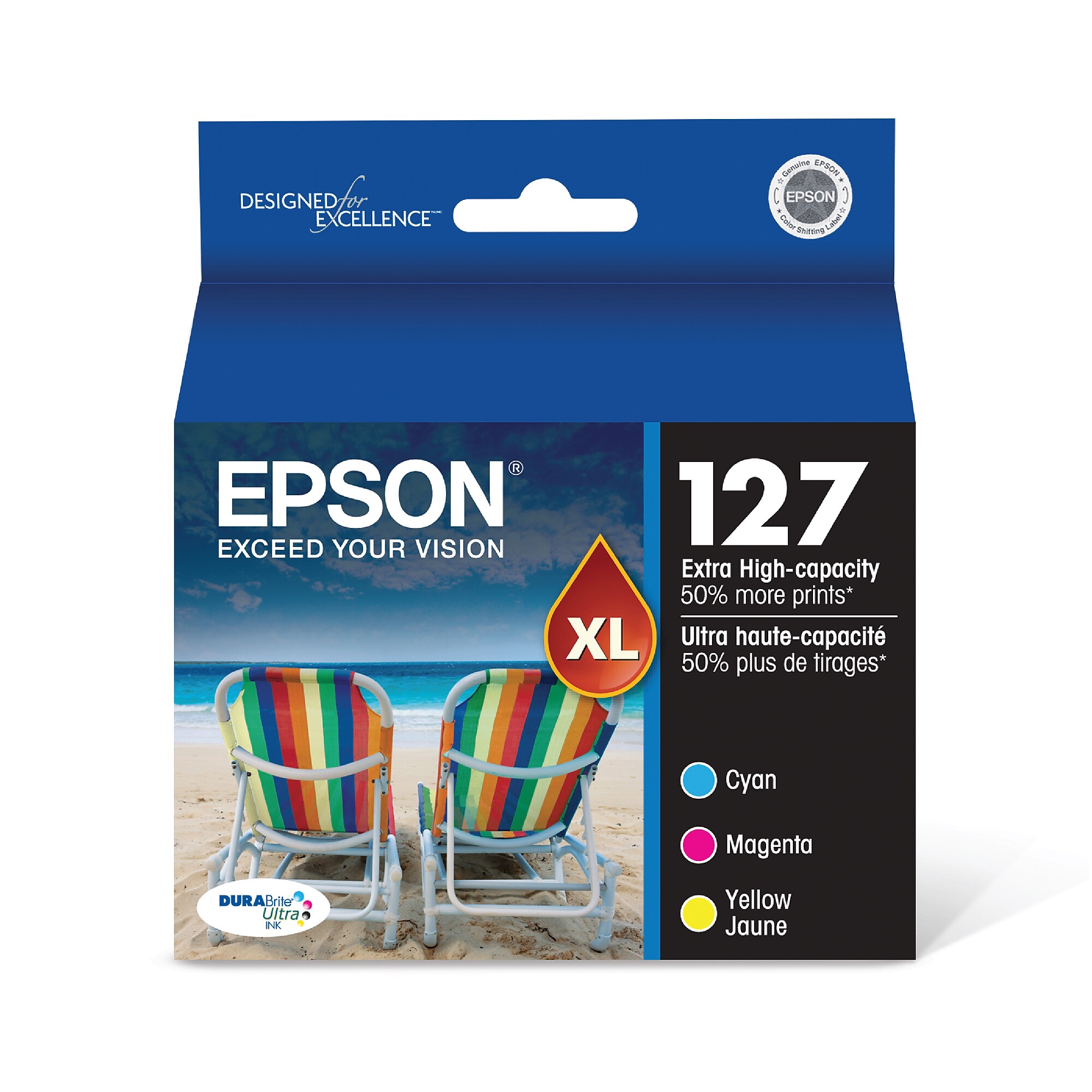 Epson T127 Cyan/Magenta/Yellow Extra High Yield Ink Cartridge,   3/Pack Sansujyuku sansujyuku.com