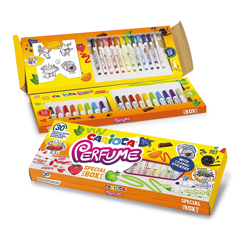 CARIOCA Perfume Washable Kids Markers, Twin Tip, Assorted Colors, 30/Set (CRA43530) image 1