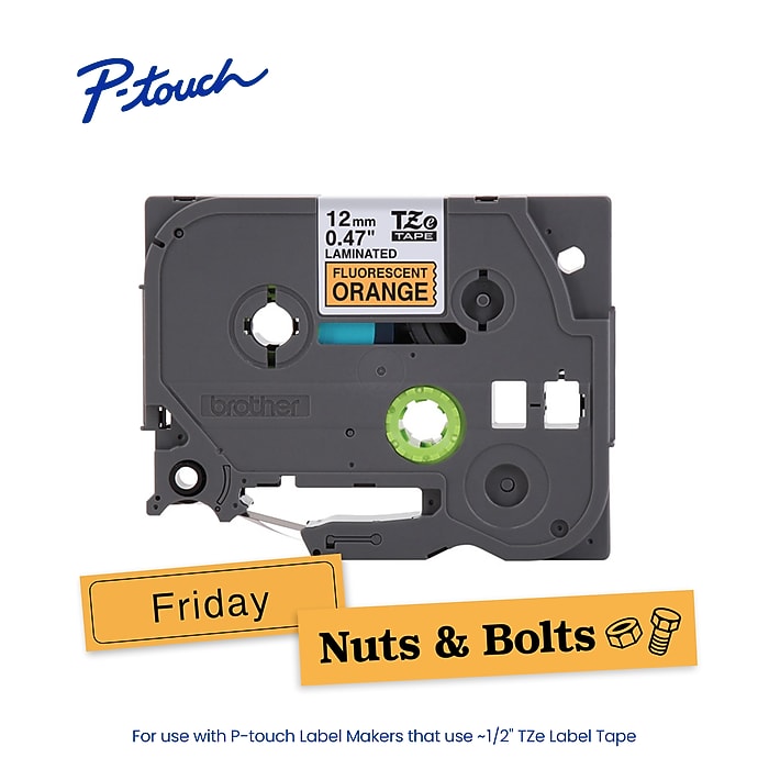 Brother P-touch Laminated Label Tape, 1/2