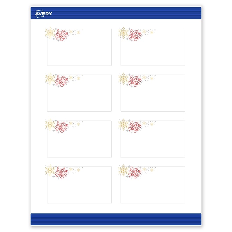 Avery Silver-Holly Sparkles Matte Blank Card, White, 80/Pack (S00-FHR) image 1