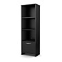 South Shore Step One Narrow 3-Shelf Bookcase with Door, Pure Black (3107652)~#|#~87DF30DE-648F-49F0-87729CDAEDD7BFDC_sc7