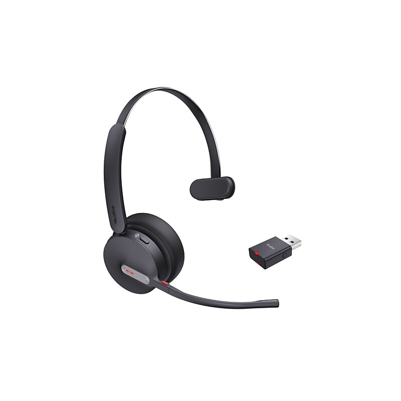 Yealink WH64 Hybrid Mono Wireless Noise Canceling Bluetooth Headset, USB-A, MS Certified (1208687) image 1