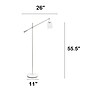 Lalia Home Studio Loft Swing Arm 55.5" White Floor Lamp with Clear Glass Cylindrical Shade (LHF-5021-WH)~#|#~87E14F15-6D50-4CE5-AEF42CA2465FA0D6_sc7