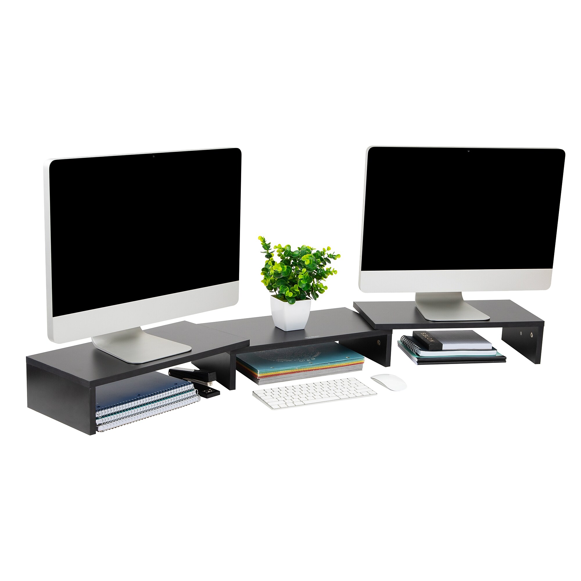 Mind Reader Adjustable Dual Monitor Stand, Up to 44 lbs., Black (MDFMOND-BLK) Sansujyuku sansujyuku.com