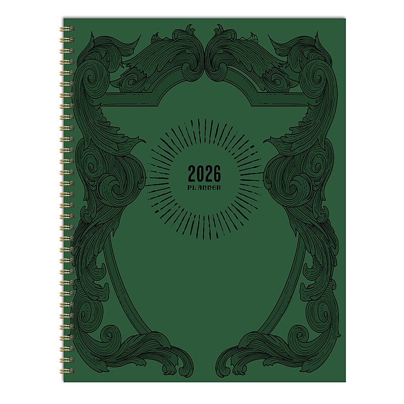 2026 TF Publishing Crest 9" x 11" Weekly & Monthly, Paperboard Cover, Green (26-9712) image 1