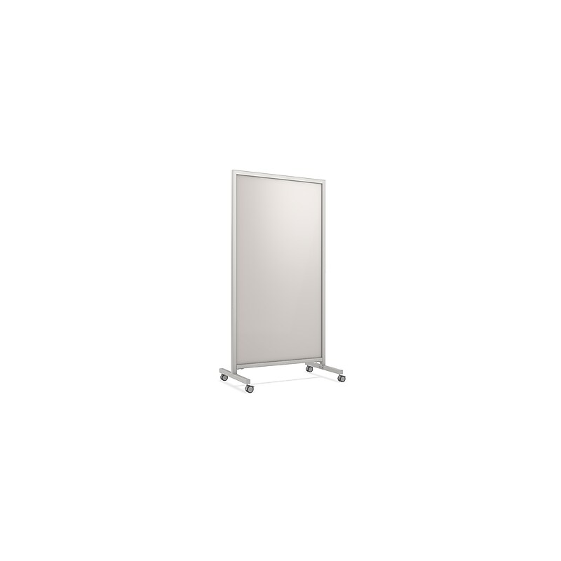 Ghent EZ Magnetic Glass Mobile Dry-Erase Whiteboard, Aluminum Frame, 75"H x 38"W (EZ1MA7538BG) image 1