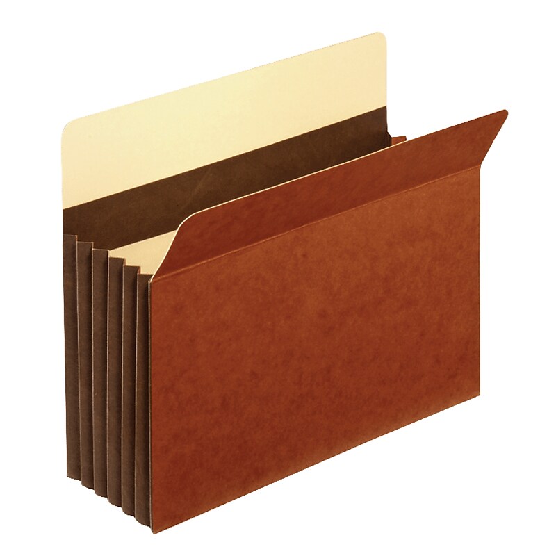 Pendaflex 10% Recycled Heavy Duty Reinforced File Pocket, 5 1/4" Expansion, Letter Size, Brown, 10/Box (C1534GHD) image 1
