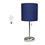 Creekwood Home Oslo 19.5" LED Table Lamp with USB Port, Brushed Steel/Navy Blue Shade (CWT-2012-NV-LB)~#|#~87FA0DE8-ACEE-4528-929714CCF2E8A9A4_sc7