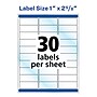Avery Easy Peel Laser/Inkjet Address Labels, 1" x 2-5/8", Glossy Clear, 300 Labels/Pack (6521)~#|#~88047D9F-13A1-4A28-974C9A2BEF610C9C_sc7