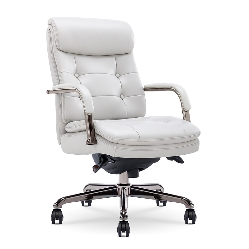 La-Z-Boy Sonata Ergonomic Bonded Leather Swivel Executive Chair, Gray and Graphite (CCHR10014B) image 1