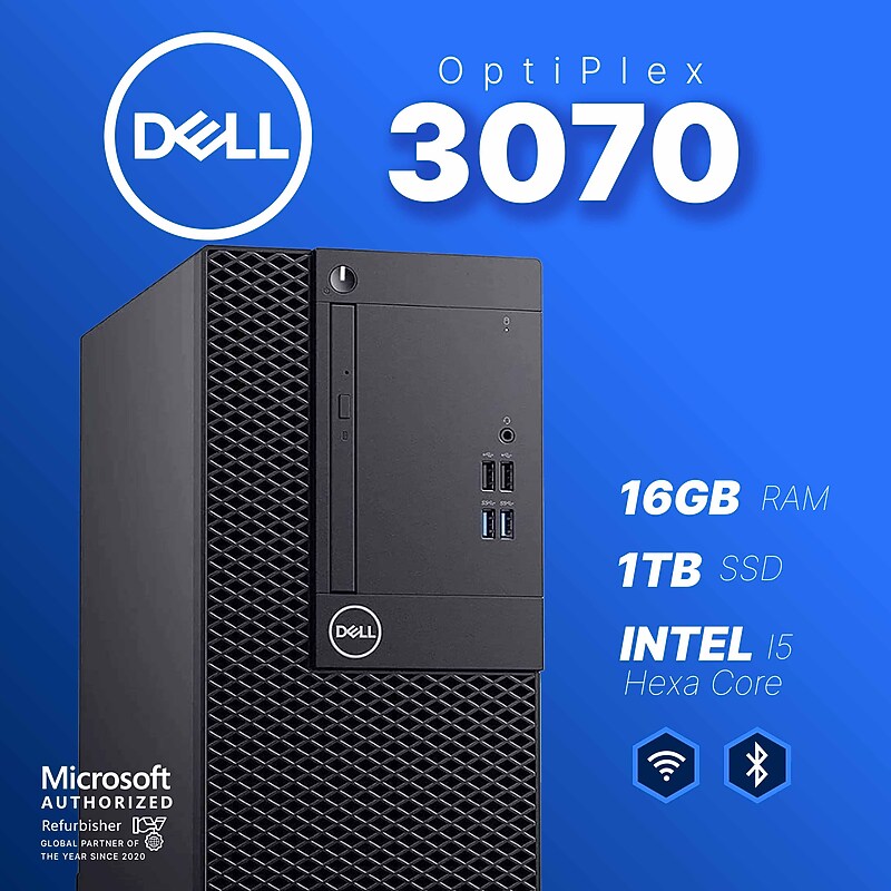 Dell Optiplex Refurbished Tower Desktop Computer with 24" Monitor, Intel Core i5, 16GB RAM, 1TB SSD, Windows 11 Pro image 1