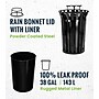 Alpine Industries Metal Outdoor Trash Can with Rain Bonnet Lid and Liner, 38 Gallon, Black (479-38-1)~#|#~880C1CEB-1D53-42F5-9993EB4C89E99E1E_sc7
