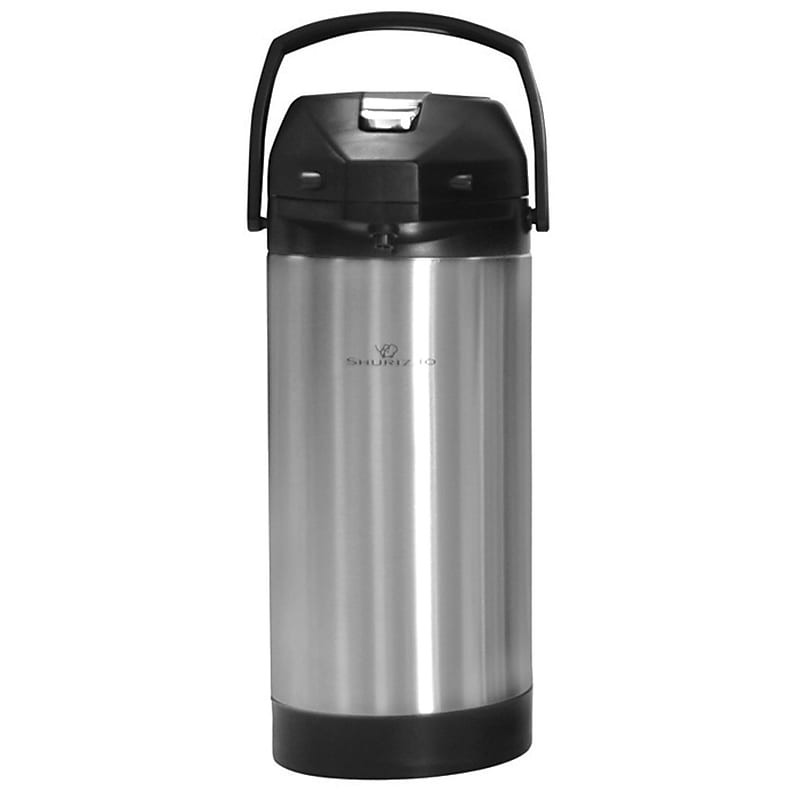 Newco Shurizjo Coffee Airpot, 16-Cups, Silver/Black (120701) image 1