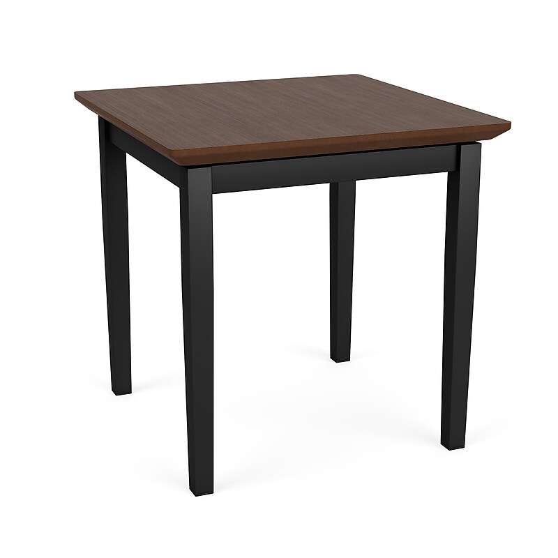 Lesro Amherst Steel 20"W x 20"D Laminate End Table, Riftwood Walnut/Black (AS0620.SBK.TRW) image 1