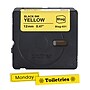 Brother P-touch Btag Label Tape, 1/2" x 13.1' (12mm x 4m), Black on Yellow (BTAG631)~#|#~881080D3-A393-4F3B-BCB7AE929FB7BB33_sc7
