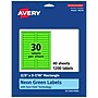 Avery Rectangle Multipurpose Labels, 2/3" x 3-7/16", Neon Green, 1200/Pack (94210)~#|#~8811329B-79E1-40F4-AF45BC7AA737FEA8_sc7