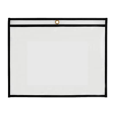 12 Pack Heavy Duty Oversized Job Ticket Holders With Straps - Clear Dry Erase Pockets For Shop & Office