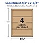 Avery Laser/Inkjet Rectangle Multipurpose Labels, 2.25" x 7.75", Kraft Brown, 100 Labels/Pack ( 94244)~#|#~88121842-0C08-4BF3-AA91AE248B6AF1E0_sc7