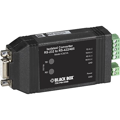 Black Box Universal RS‑232 to RS‑422/RS‑485 Opto‑Isolated Converter, DB9 to Terminal Block (IC821A) Simolary simolary.com