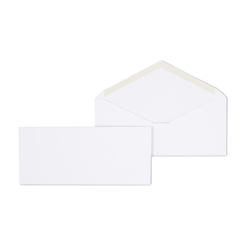 Staples Gummed #10 Business Envelopes, 4 1/8" x 9 1/2", White, 125/Box (235234N) image 1